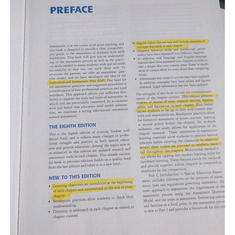 Assessing Students with Special Needs (8th ed)  ISBN: 13:978-0-13-457570-4